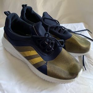 Emile D navy and gold sneakers